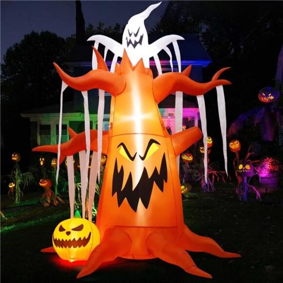 7.8 Ft Halloween Inflatables Scary Dead Tree Halloween  10 FT Halloween Inflatables Tree Outdoor Decorations Blow Up Yard Scary Tree